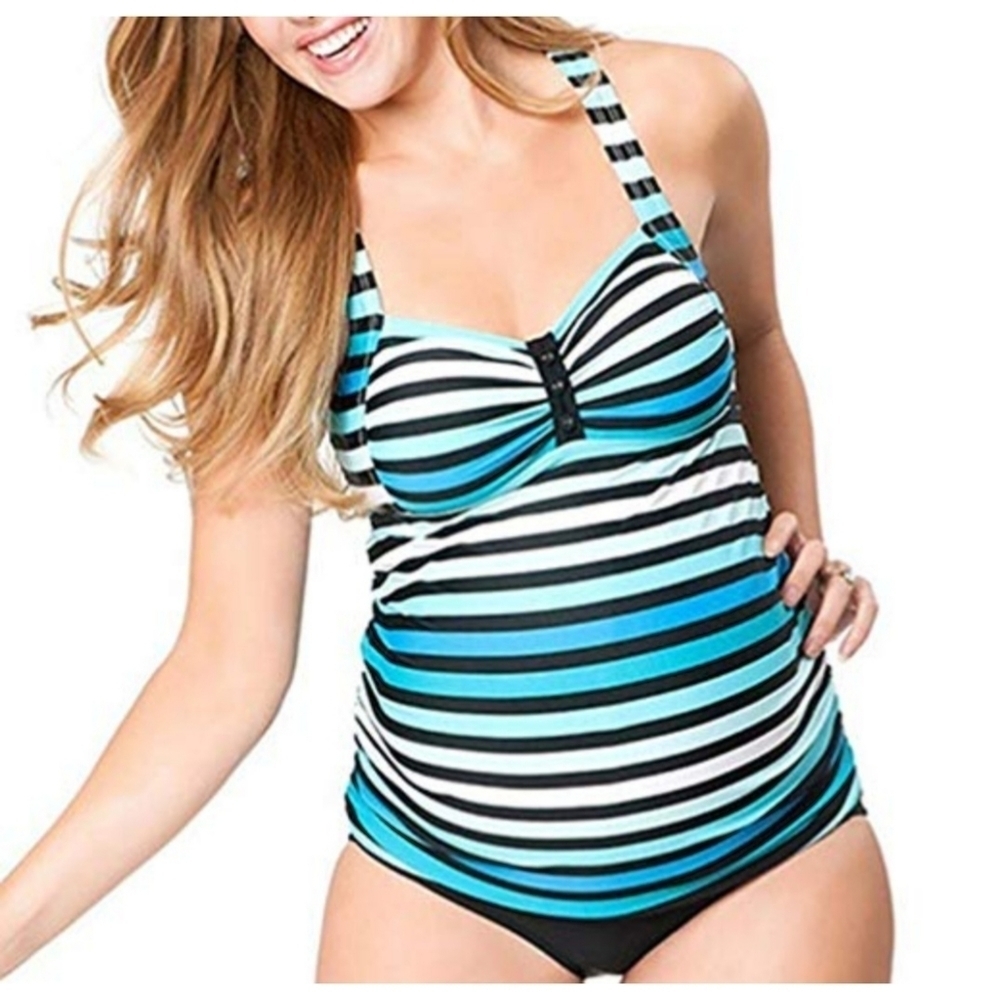 Oh Baby by Motherhood Maternity Halter Tankini Top